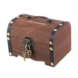 TINKSKY Vintage Treasure Storage Box Piggy Bank Organizer Saving Box Case with Lock for Home