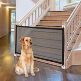 Baywell Retractable Dog Gate Dog Gates for the House Extra Wide Gate for Stairs Dog Fences Indoor Pet Gates for Doorways Baby Gate with Cat Door Pet Gates Baby Gates for Stairs Retractable Gate