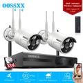 {Dual Antennas Wi-Fi Enhanced 2K 3.0MP} 2 Cameras Wireless Security Camera System Surveillance NVR Kits with Outdoor WIFI Security Cameras AI Human Detection Night Vision by OOSSXX