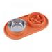 Slow Feeder Dog Bowls 2 in 1 Stainless Steel Dog Food and Water Bowls For Small Medium Breed Size Dogs