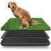 LOMANTOWN Fake Grass Dog Potty Pad Portable Dog Turf Trainer Grass with Tray 30 x20