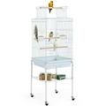 Yaheetech 47inch Metal Bird Cage w/Detachable Rolling Stand for Cockatiel Canary White