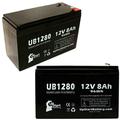 2x Pack - Compatible Tripp Lite SMART1500CRMXL Battery - Replacement UB1280 Universal Sealed Lead Acid Battery (12V 8Ah 8000mAh F1 Terminal AGM SLA) - Includes 4 F1 to F2 Terminal Adapters