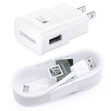OEM Samsung Galaxy S7 S7 Edge S6 S6+ S6 Edge+ Adaptive Fast Charger Micro USB 2.0 Cable Kit Fast Charging USB Wall Charger AC Home Power Adapter [1 Wall Charger + 5 FT Micro USB Cable] White