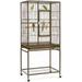 Easyfashion 54 H Large Rolling Metal Pet Cage for Birds or Small Animal Palmer Green