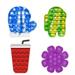 4 Pcs Christmas Pop Fidget Toy Set Push Bubble Fidget Sensory Toy for Adult Children Party Game Decor Gift Xmas Stockings Toys Christmas Decorations Autism ADHD Decompression Toys