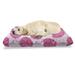 Abstract Pet Bed Art of Large and Smaller Polka Dots Round Bubbles Chew Resistant Pad for Dogs and Cats Cushion with Removable Cover 24 x 39 Pink Fuchsia by Ambesonne