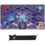 ENHANCE TCG Playmat - Tabletop Card Playmat with Stitched Edges Smooth Surface and Drawstring Travel Pouch - Compatible with MTG YuGiOh Pokemon Lord of the Rings and other TCG and LCG - Stars