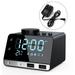 4.2 Inch Alarm Clock Radio Bluetooth Speaker with Dual Snooze Clock USB Charging Port AUX TF Card Play Thermometer Large Mirror LED Dimmable Display for Bedroom Kitchen Hotel Table DesK