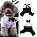 Yirtree Dog Shirt Puppy Pet Small Dog Clothes Stylish Suit Bow Tie Costume Wedding Shirt Formal Tuxedo with Black Tie Dog Prince Wedding Bow Tie Suit