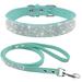 Rosnek Bling Rhinestone Pet Dog Collar With Walking Leashes Crystal Diamond Dog Collars Harness For Small Medium Pet Perros Accessories