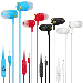 Set Of 4 UrbanX R2 Wired in-Ear Headphones With Mic For Lava A97 with Tangle-Free Cord Noise Isolating Earphones Deep Bass In Ear Bud Silicone Tips