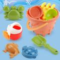 Happy Date 9Pcs/Set Beach Basics Sand Toy Set Including Bucket Sifter Rake and Shovel Toys| Sand Toy Playset for Toddlers