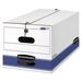 Bankers Box 0070409 12 in. x 24.13 in. x 10.25 in. STOR/FILE Medium-Duty Strength Storage Boxes for Letter Files - White/Blue (20/Carton)