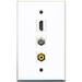 RiteAV - 1 Port HDMI and 1 Port RCA Yellow and 1 Port Coax Cable TV- F-Type Wall Plate