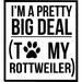 Dog Shirt Rottweiler Paw Print Funny Pet Love Wall Decals for Walls Peel and Stick wall art murals Black Small 8 Inch