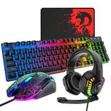 Wired RGB Backlit Gaming Keyboard and Mouse Headset Combo Gamer Bundle for PC Computer