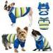 DENTRUN Fleece Dog Winter Coat Striped Dog Sweatshirt Hoodie Doggy Cold Weather Pullover Jacket Thick Warm Pet Clothes for Small Medium Dogs