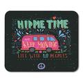 LADDKE Flower Vintage Hippie Time Mini Van and Lettering Life No Regrets This Power Mousepad Mouse Pad Mouse Mat 9x10 inch