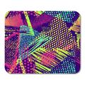 Abstract Geometric Pattern Urban Scuffed Drops Sprays Triangles Neon Mousepad Mouse Pad Mouse Mat 9x10 inch