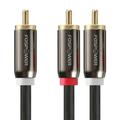 FosPower RCA Y-Adapter [6 feet] 1 RCA Male to 2 RCA Male Y Splitter Digital Stereo Audio Cable for Subwoofer Home Theater Hi-Fi - Dual Shielded | 24K Gold Plated