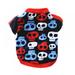 Cute Pet Dog Costume Autumn Winter Pet Warm Coat Jumpsuit Clothes for Small Medium Large Dogs Soft Cotton Puppy Pajamas (Skull pattern)