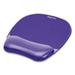 Fellowes 91441 Gel Crystals Mouse Pad w/Wrist Rest Rubber Back 7 15/16 x 9-1/4 Purple