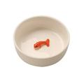 Suck UK | Ceramic Cat Bowl | Cat Bowls for Water with 3D Fish | Cat Feeding & Watering Supplies | Interactive Cat Water Bowl for Adult Cats Or Kittens | Novelty Cat Gifts & Gifts for Cat Lovers White
