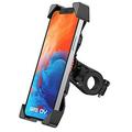 SHELLTON Universal Motorcycle Cell Phone Holder Bike Phone Mount Anti Shake Cradle Clamp for Road Bike/ MTB/ Scooter with 360 Rotation for 3.5-6.5 inch Smartphone