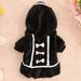 Dog Clothes Bow Tie Dress Hoodie Winter Warm Cute Pink Black Color Small Dog Clothes For Dogs Puppy Dot Skirts XXS-L Clothes