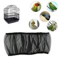 1/2/5/8pcs Birdcage Net Universal Bird Cage Seed Catcher Nylon Mesh Parrot Net Cover Soft Airy Stretch Skirt for Round Square Cages (Black)