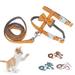 Shulemin 2Pcs/Set Harness Leash Adjustable Escape Proof Fabric Breathable Cat Vest Leash Traction Rope for Pet