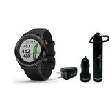 Garmin Approach S62 GPS Golf Watch and Power Bank Bundle (Black / Black)