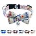 Walbest Dog Collar/Leash with Flower Bow Tie Girls Dog Collar Dog Buckle Adjustable for Small Medium Large Dogs