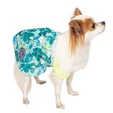 Justice Pet Polyester Floral Ruched Dog Tank Dress Blue L