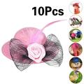 2022 10 Pcs Chicken Hats for Hens Tiny Pets Funny Chicken Accessories Adjustable Elastic Strap Fashion Feather Hat for Rooster Duck Parrot Poultry Stylish Show Costume