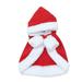 Cat Dog Christmas Outfit Pet Cloak with Bells Fleece Adjustable Santa Claus Bobble Pom Costume Accessory (Red 2 Small)