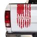 We The People Distressed American USA US Flag Truck Tailgate Vinyl Decal Preamble of the US Constitution Compatible with most Pickup Trucks - Rear Sticker (11 x 20 Red)