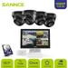 SANNCE 5-in-1 4CH 10 1 LCD Monitor DVR with 4pcs 1080P CCTV IP66 Outdoor Security Camera Kit with 2TB Hard Drive