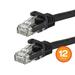 Monoprice Cat6 Ethernet Patch Cable - 5 Feet - Black (12 Pack) Snagless RJ45 550MHz UTP Pure Bare Copper Wire 24AWG - FLEXboot Series