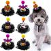 AURORA TRADE Pet Headgear Adjustable Cartoon Ornament Friendly to Skin Non-Glaring Easy-wearing Polyester Dog Halloween LED Cap Pet Cosplay Headwear Pet Supplies