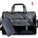 Zee Leather â€“ Menâ€™s Leather Black Briefcase Business Handbag Messenger Bags Male Vintage Shoulder Bag Large Laptop Travel Bags