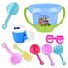 Cheers.US 9Pcs Toddler Kids Sand Wheel Beach Toy Set for Kids with Bucket Shovels Rakes 3 Shape Molds Bucket Shovel Rake Water Toys Set