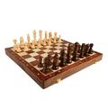 Carevas Wooden Chess Board Set 15 Inch International Chess Foldable Chess Board with Crafted Chess Pieces and Storage Slots for Adults