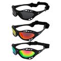 3 Pairs Birdz Seahawk Padded Polarized Sunglasses w/Strap Water Sports Surfing Kayaking Jetski Black Frame w/Smoke Red & Pink Mirror Lenses