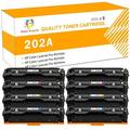 Toner H-Party 202A Toner Cartridge Compatible for HP 202A CF500A CF501A CF502A CF503A 202X CF500X CF501X CF502X CF503X Color LaserJet Pro M254dw M254dn (2*Black 2*Cyan 2*Magenta 2*Yellow 8-Pack)