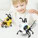 Kids Assembly Take Apart Bee Toy Touch Control Induction Toys with Lighting and Sound Effects Education Toy Electric Animal Fake Insect for Children Gifts Yellow/White