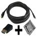 Canon EOS Rebel T1i Compatible 15ft HDMIÂ® to HDMIÂ® Mini Connector Cable Cord PLUS HDMIÂ® Male to HDMIÂ® Mini Female Adapter with Huetron Microfiber Cleaning Cloth