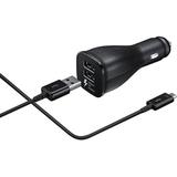 Dual Port Adaptive Fast Vehicle Car Charger for Samsung Galaxy Nexus [1 Car Charger + 5 FT Micro USB Cable] Dual voltages for up to 60% Faster Charging! Black