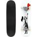 Silhouette of little girl and flying heart balloon Free street art Outdoor Skateboard Longboards 31 x8 Pro Complete Skate Board Cruiser